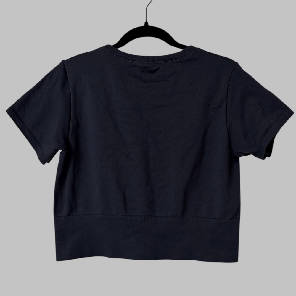 Aerie Offline Navy Cropped Athletic Short Sleeved Top - Picture 2 of 4